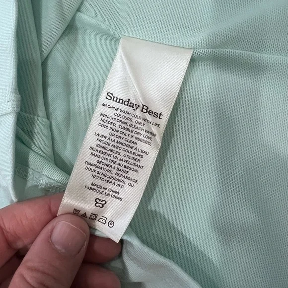 Aritzia Sunday Best Jagger Crop Tank Frosted Aquamarine | Square Neck Fitted Top - Picture 8 of 10